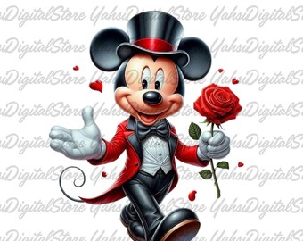 Retro Mickey Mouse Birthday Design: Dapper Tuxedo PNG (Digital Download)