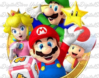Mario Party Clipart | Nintendo PNG, Gamer Birthday (Digital Download)