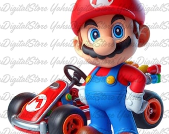 Clipart di Super Mario, PNG di Mario Kart ad alta risoluzione (download digitale)