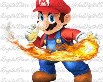 Super Mario Allstar PNG Clipart, Digital Download