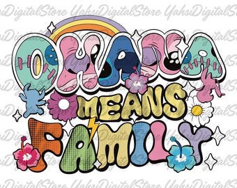 Stitch PNG, Lilo And Stich Png, Groovy Cartoon Character PNG, Digital Download, Pastel Boho PNG,Cute Floral Disney Stitch Sublimation Design