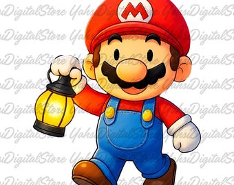 Super Mario Retro PNG Clipart, Printable Design (Digital Download)
