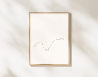 Progress Is Not Linear Poster, Motivational Mental Health Decor, Inspirational Quote, Therapy Office Digital Art