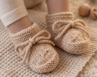 Baby Booties Knitting Pattern | Cozy Newborn Shoes PDF | Neutral Toddler Bootie PDF