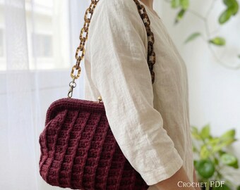 Ribbed Clutch Crochet Pattern PDF, Chunky Evening Bag Tutorial, Party Purse DIY, Digital Download