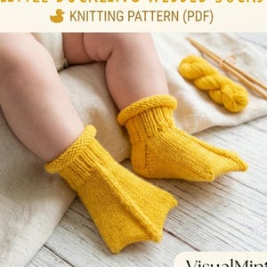 Duck Socks Knitting Pattern PDF, Baby Webbed Booties Tutorial, Animal Nursery Wearable DIY(Digital Download)