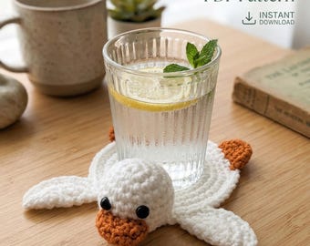 Goose Coaster Crochet Pattern PDF, Cute Animal Drink Coaster, Farmhouse Table Decor DIY