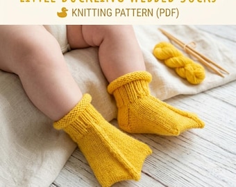 Duck Socks Knitting Pattern PDF, Baby Webbed Booties Tutorial, Animal Nursery Wearable Accessories DIY(Digital Download)