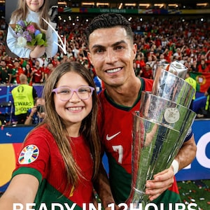 Custom Selfie With Cristiano Ronaldo Digital Football Gift For Kids Adults