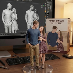 Custom 3D Figurine Portrait Avatar From Photo Personalized Character Model Digital Gift Download