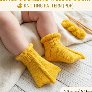 Duck Socks Knitting Pattern PDF, Baby Webbed Booties Tutorial, Animal Nursery Wearable Accessories DIY(Digital Download)
