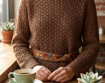 Crochet Sweater Pattern PDF, Sicily Lace Sweater, Boho Top Tutorial