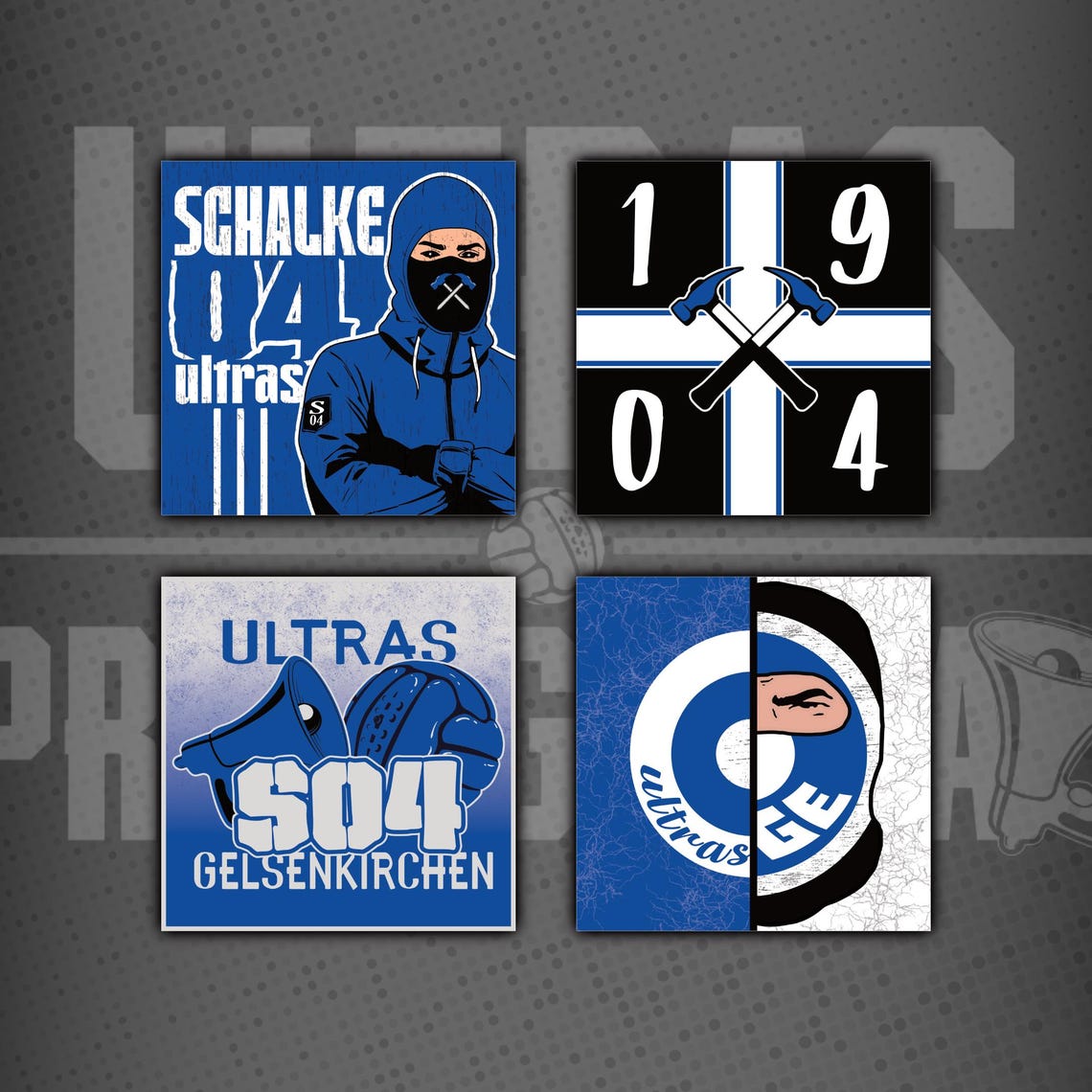 Schalke 04 Stickers Digital | Ultras Design | 4 Football Stickers ...