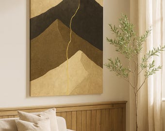Japandi Abstract Mountain Print, Minimalist Zen Landscape, Nordic Japan Home Decor, Serene Wall Poster