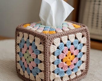 Cheery Crochet Tissue Box Cover | Handmade Home Décor