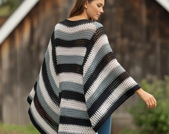 Poncho de ganchillo – Poncho bohemio elegante hecho a mano