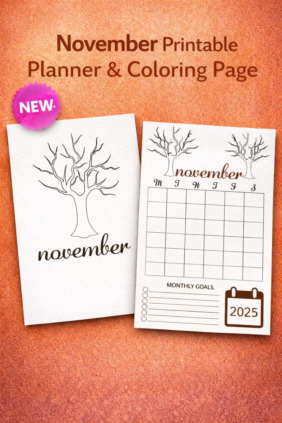 November Planner & Coloring Page | 2026 Monthly Calendar (digital ...