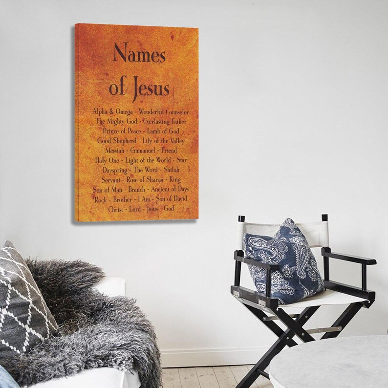 Names of Jesus Canvas Art, Bible Verse Scripture Poster - Etsy