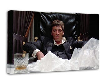 Impresión artística en lienzo de Scarface, Al Pacino y Tony Montana