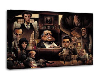 Scarface, Soprano, Godfather, Goodfellas, Heat Gangster Movie Collage Poster 24x36