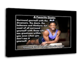 Simone Biles Gymnastics Quote Canvas Print - Inspirational Wall Art