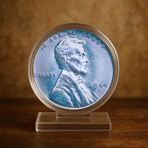 Herdenkingsmunt Lincoln Penny-staal uit 1944-S | Verzamelbare Amerikaanse munt | Oude Amerikaanse cent | Zeldzame munt, perfect voor cadeaus
