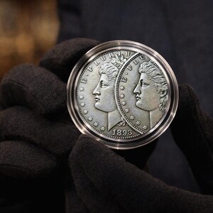 Dólar Morgan 1893-S: Moneda conmemorativa plateada con error de dos caras. Rara pieza de colección de estilo antiguo para los amantes de las monedas.