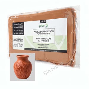 Argile rouge non cuite Gédéo Pébéo 1,5 kg - Pâte à modeler à séchage à l'air libre - Argile professionnelle pour la sculpture et les loisirs créatifs - Cuisson au four non nécessaire