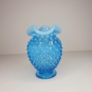 Blue hobnail glass vase - Etsy 日本