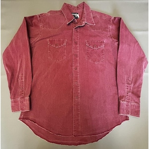 Vintage 90-tals Wrangler Button Down Ljusröd (L) 17 1/2-35 XL Långärmad 100% Bomull