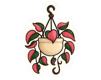 Pink Princess Philodendron Plant Sticker | Glossy Vinyl Houseplant Decal