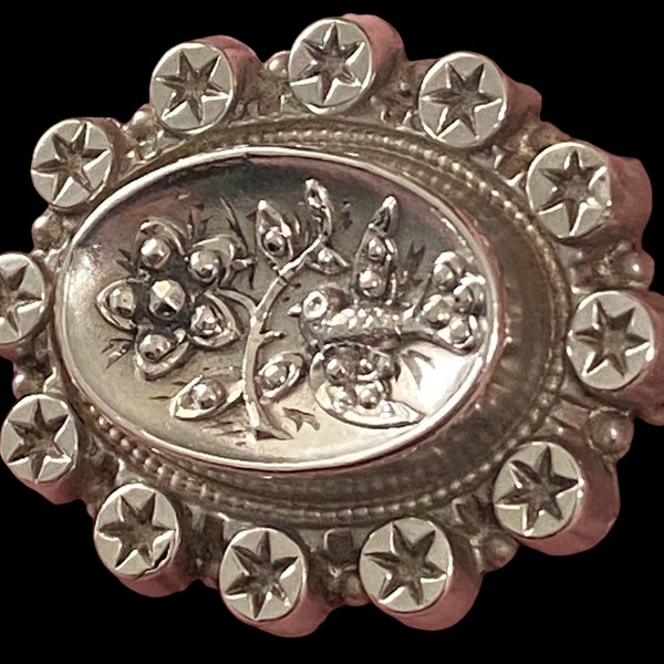 Victorian Silver HM 1891 brooch & memento compartment