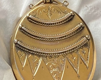 Victorian silver HM 1879 locket with gilding