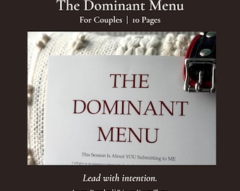 Dominant Menu Printable for Couples — Power Dynamic Intimacy Planner | BDSM Couples Printable | Digital Download | Adult Gift