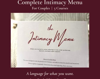 Intimacy Menu Printable for Couples — Complete Sex Menu | Couples Connection Game | Digital Download | Relationship Gift