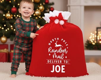 Santa Geschenktüte - Nordpol Express personalisierter Weihnachtssack