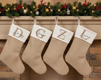 Minimalistischer Weihnachtsstrumpf - Neutraler Jute-Weihnachtsstrumpf