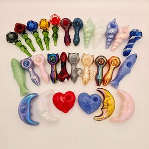 Glazen rookpijpenset | Kwantumkorting | Mix & Match stijlen | Kies categorie A–H | Diverse kleuren en designs
