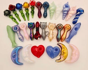 Glaspfeifen-Set | Mengenrabatte | Verschiedene Stile kombinierbar | Kategorien A–H | Viele Farben und Designs
