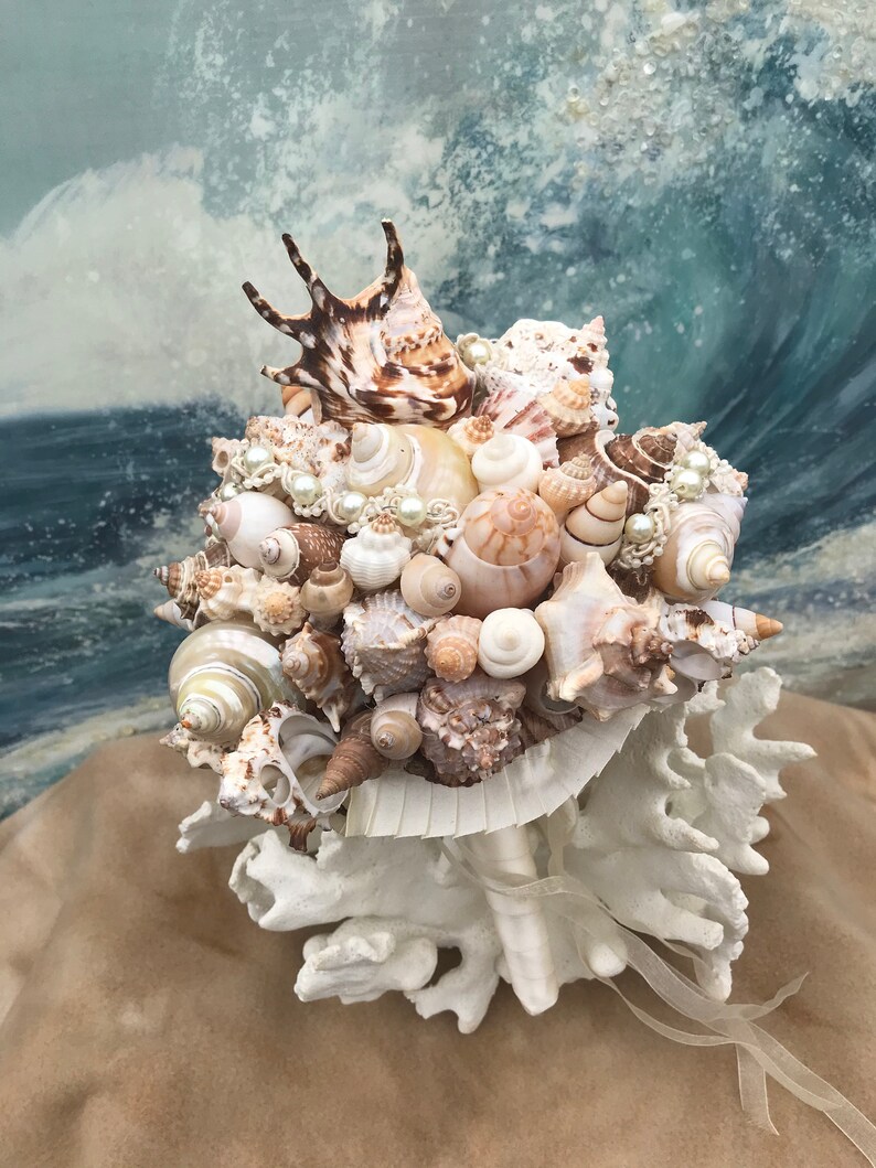Seashell Bouquet Ocean Bouquet Seaside Bouquet Tropical Bouquet Destination Bouquet Summer Bouquet Beach Bouquet Made to Order