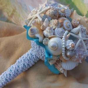 Seaside Bouquet Malibu Blue, Seaglass,Starfish and Seashell Bouquet image 1