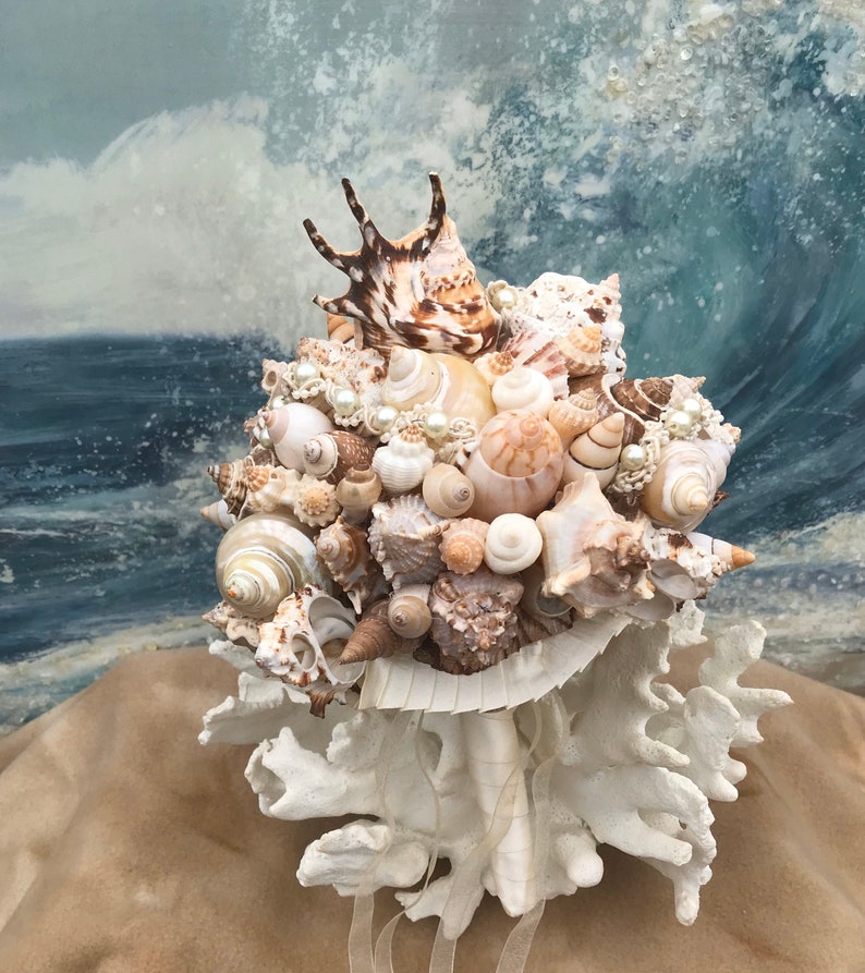 Seashell Bouquet Ocean Bouquet Seaside Bouquet Tropical Bouquet Destination Bouquet Summer Bouquet Beach Bouquet Made to Order