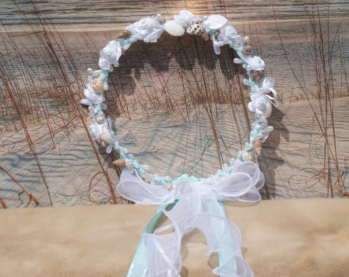 Aqua Seashell Bridal Crown/ Headpiece Accessory