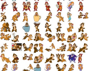 Conjunto de archivos SVG de Chip y Dale, paquete SVG con archivos Cricut en capas, descarga instantánea