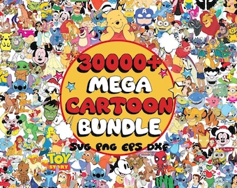 Más de 30 000 mega paquetes de SVG de dibujos animados, imágenes prediseñadas de dibujos animados, PNG de dibujos animados, SVG de dibujos animados, SVG navideños, SVG festivos, descarga digital de personajes de dibujos animados