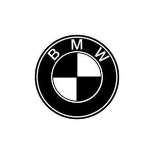 May include: Black and white BMW logo. The logo is a circle with a black outer ring and a white inner ring. Inside the inner ring is a four-quadrant design, with the top-left and bottom-right quadrants in white, and the other two in black. The letters "B", "M", and "W" are in white.