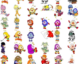 Conjunto Rainbow Brite, paquete SVG con archivos Cricut en capas, descarga instantánea