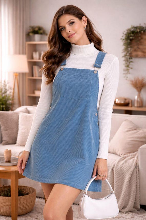 Corduroy Suspender Dress for Women