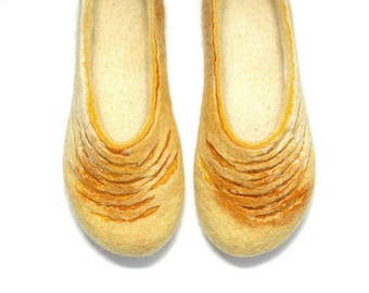 Felted slippers - Women slippers - Women home shoes - Wool clogs