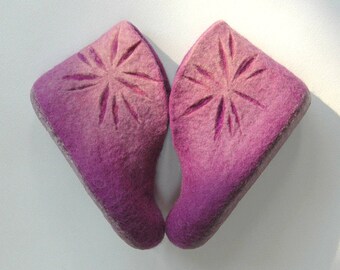 Felted children slippers - Home shoes - Lilac Lavender booties - Children shoes - Valenki - Baby shower - Toddler shoes